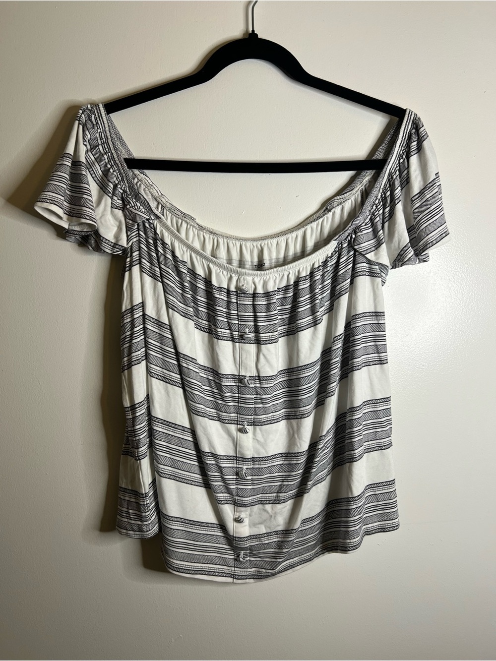 torrid Off-Shoulder Striped Crop Top